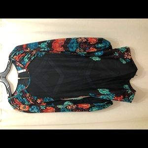 Navy and floral tunic dress